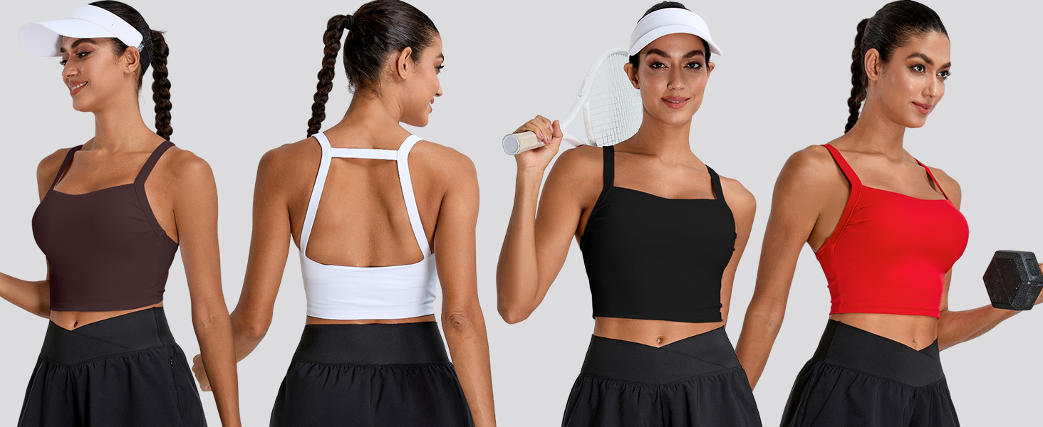 Amazon.com: BMJL Women's Workout Tank Top with Built-in Bra