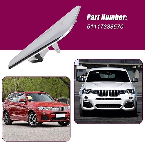 Miniatura 3 de XQSMWF Guardabarros izquierdo del lado del conductor cromado compatible con BMW X3 F25 X4 F26 2013-2017 Reemplazar 51117338569