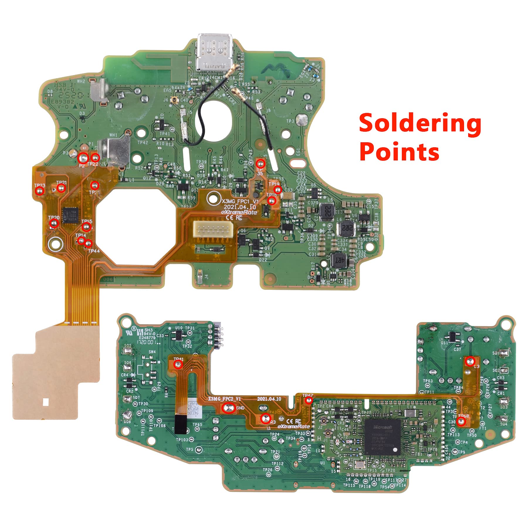 Programmabile Remap Kit per Xbox Series X S Controller Rosso Antiscivolo