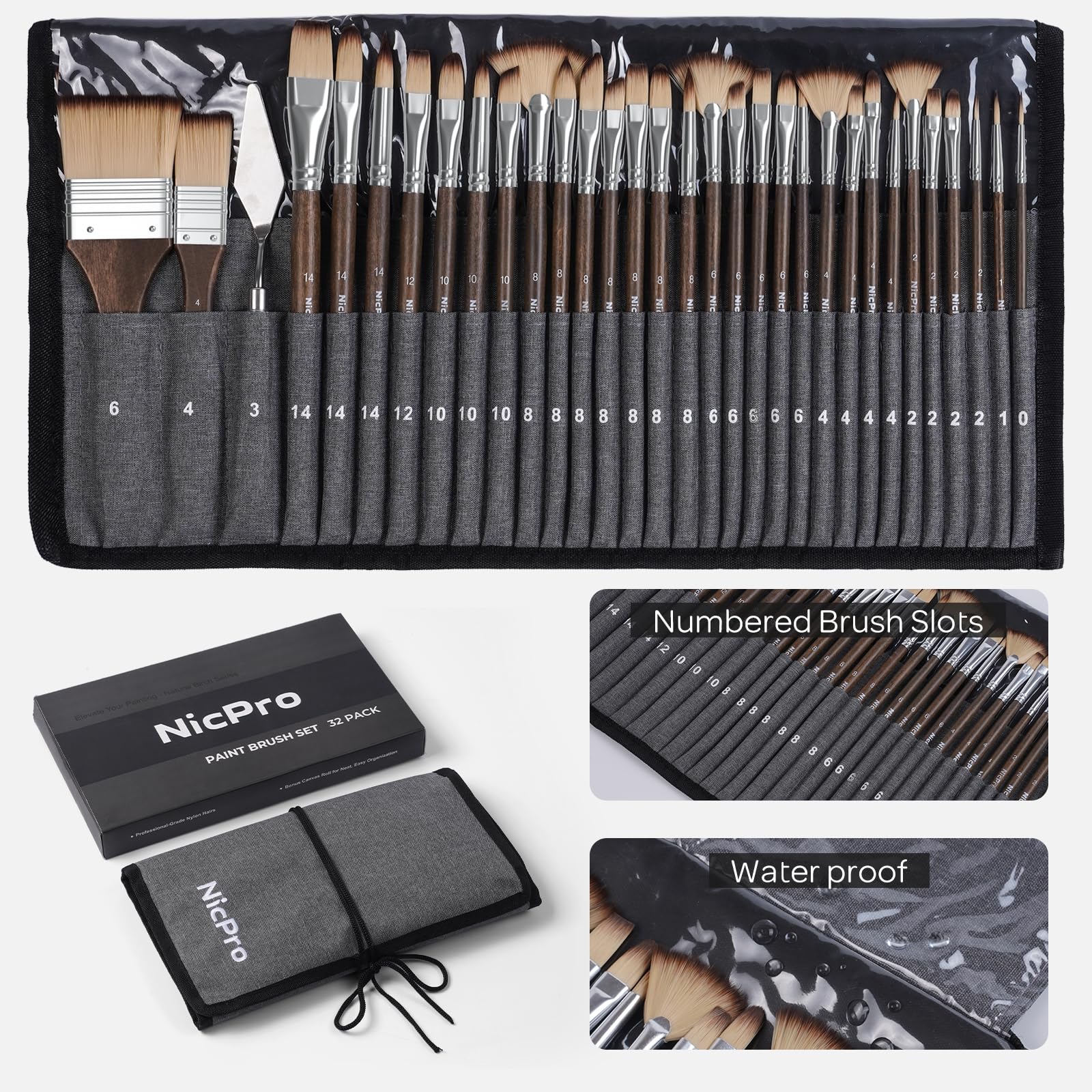 Amazon.com: Nicpro 32pcs Paint Brush Set, Professional