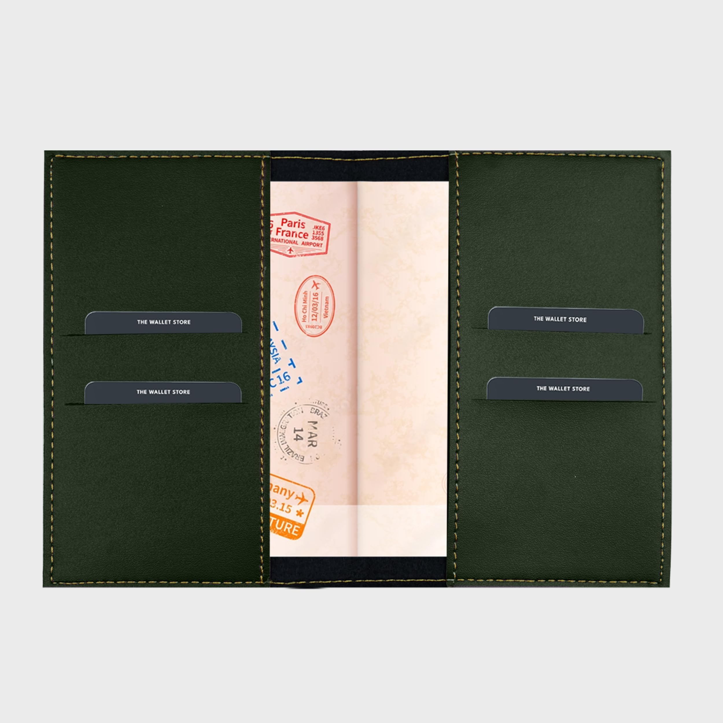 The Wallet Store Leather Passport Cover - Green