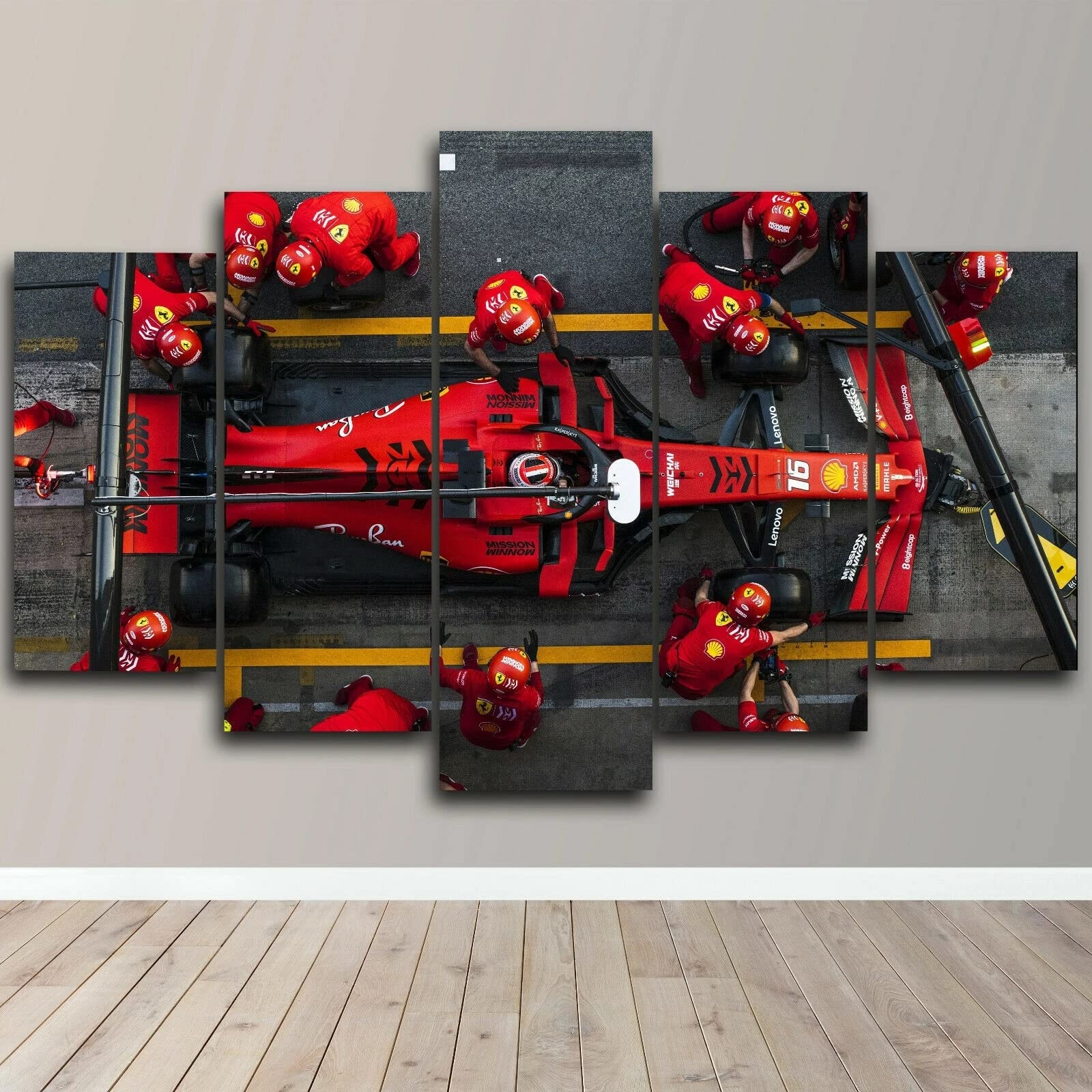 Amazon.co.jp: アートパネル F1カー5パネルセット キャンバス絵画 