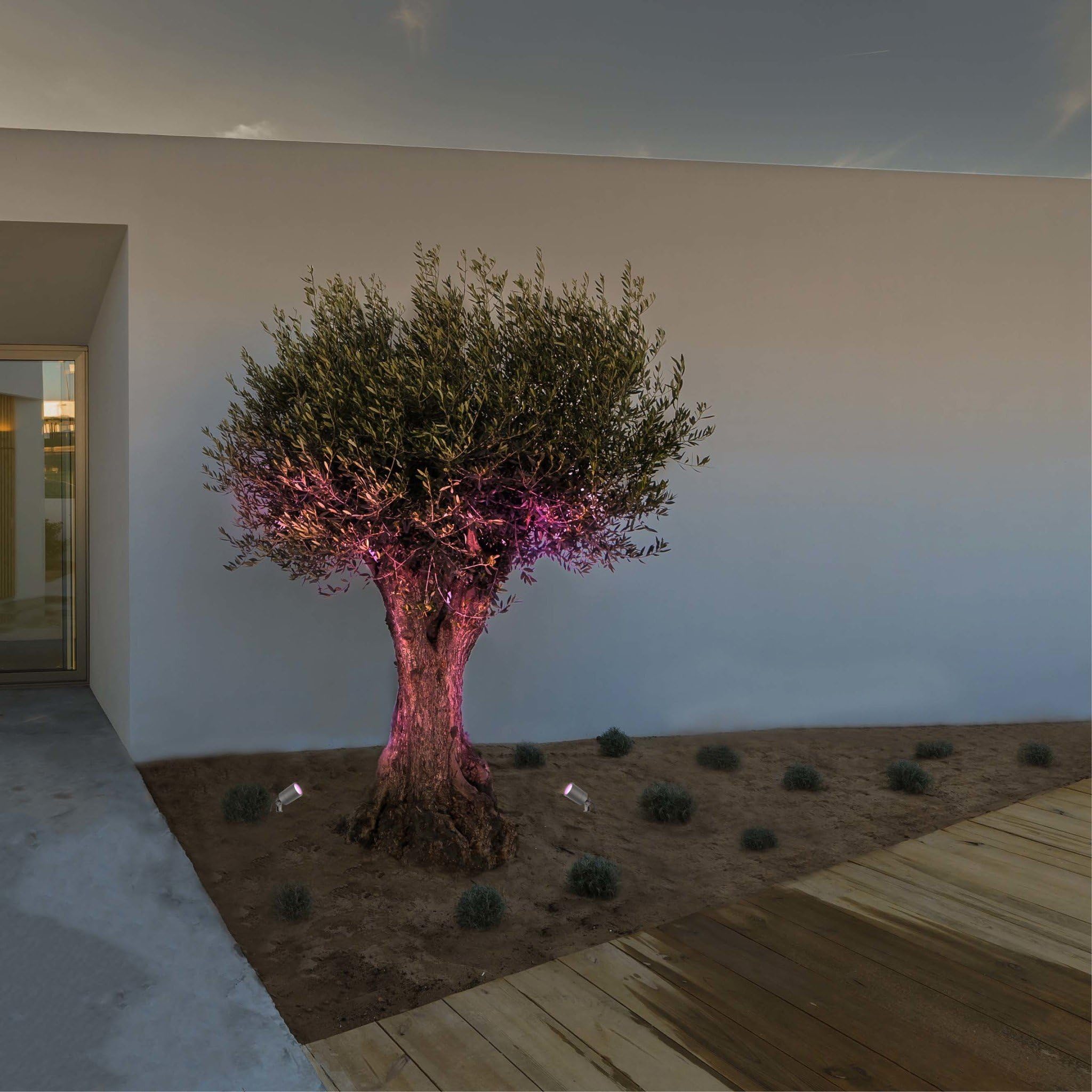 Ledvion - Focos LED de Tierra RGBWW, Antracita, IP65, 5W, RGBWW, Cable de 2 Metros, LED Spotlight, Foco Exterior de Jardín