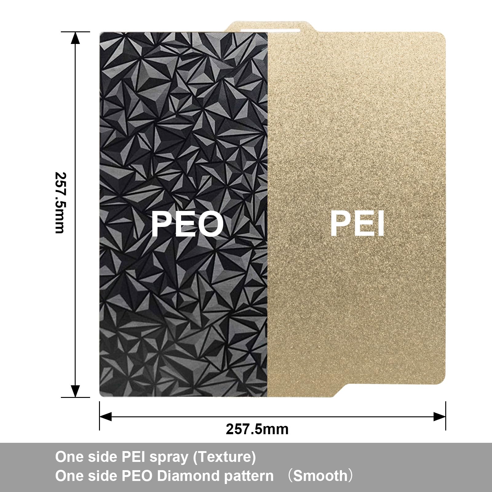 Piastra Di Costruzione PEI+PEO YOOPAI 257x257 Mm - Per Stampanti 3D Bambu Lab A1, X1, P1P/P1S