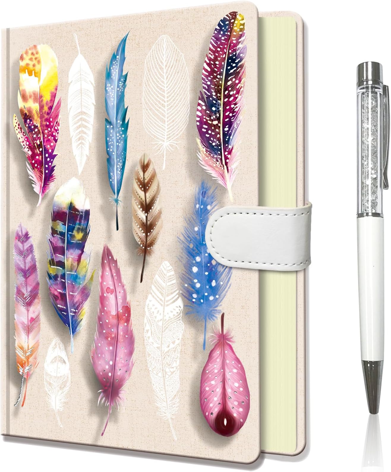 Notebook for Girls and Pen,Gifts for Teens Hardcover Girls Journal with Pen | Magnetic Buckle Closure 192 Pages 19x13.5cm Lined Undated Diary,Girls Notebook and Pen Set,11 Year Old Girl Gifts,Girls Diary