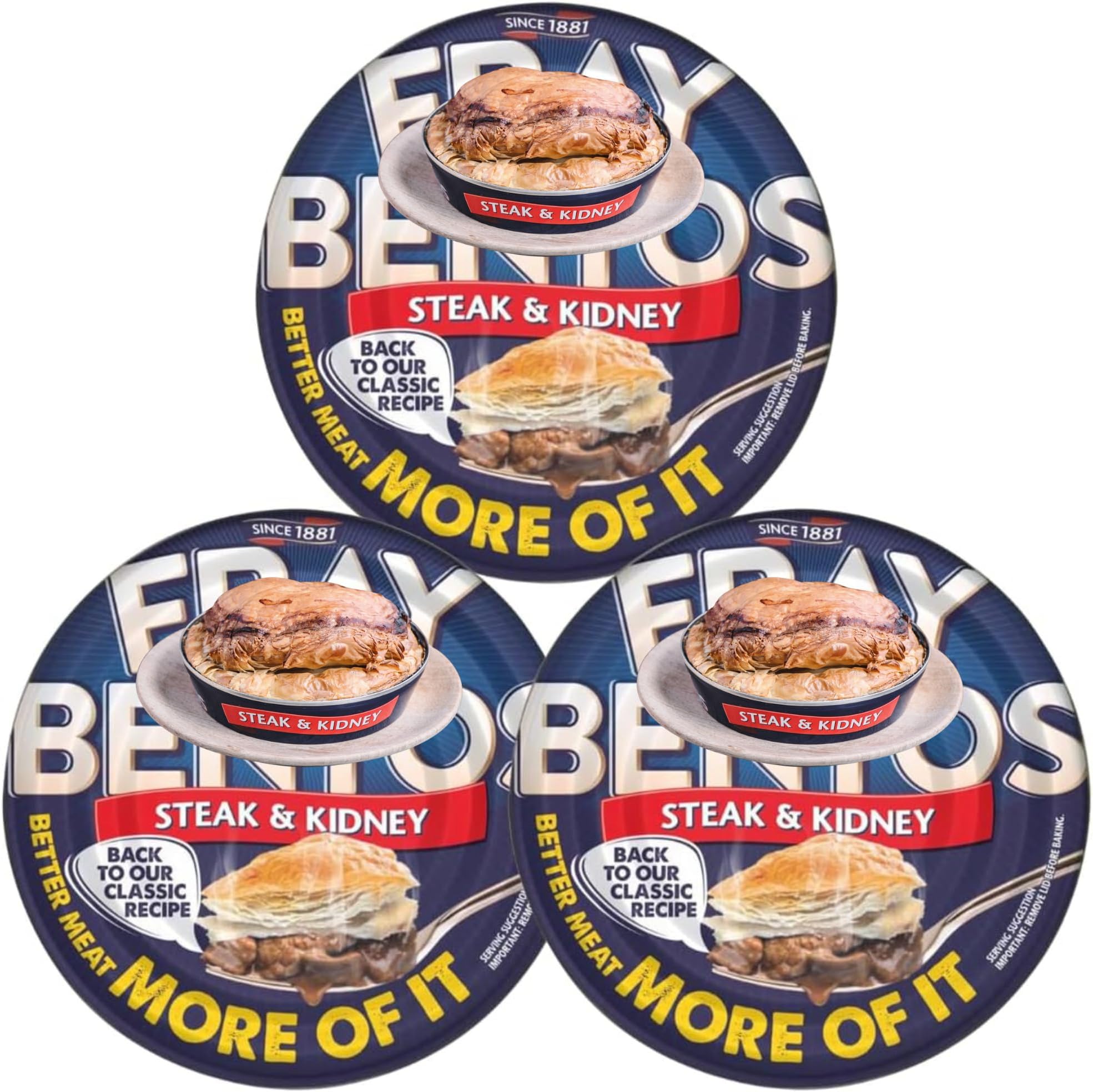 Credo GiftsMeat Pie Bundle With Fray Bentos Pie Steak & Kidney 425g (3 Pack)