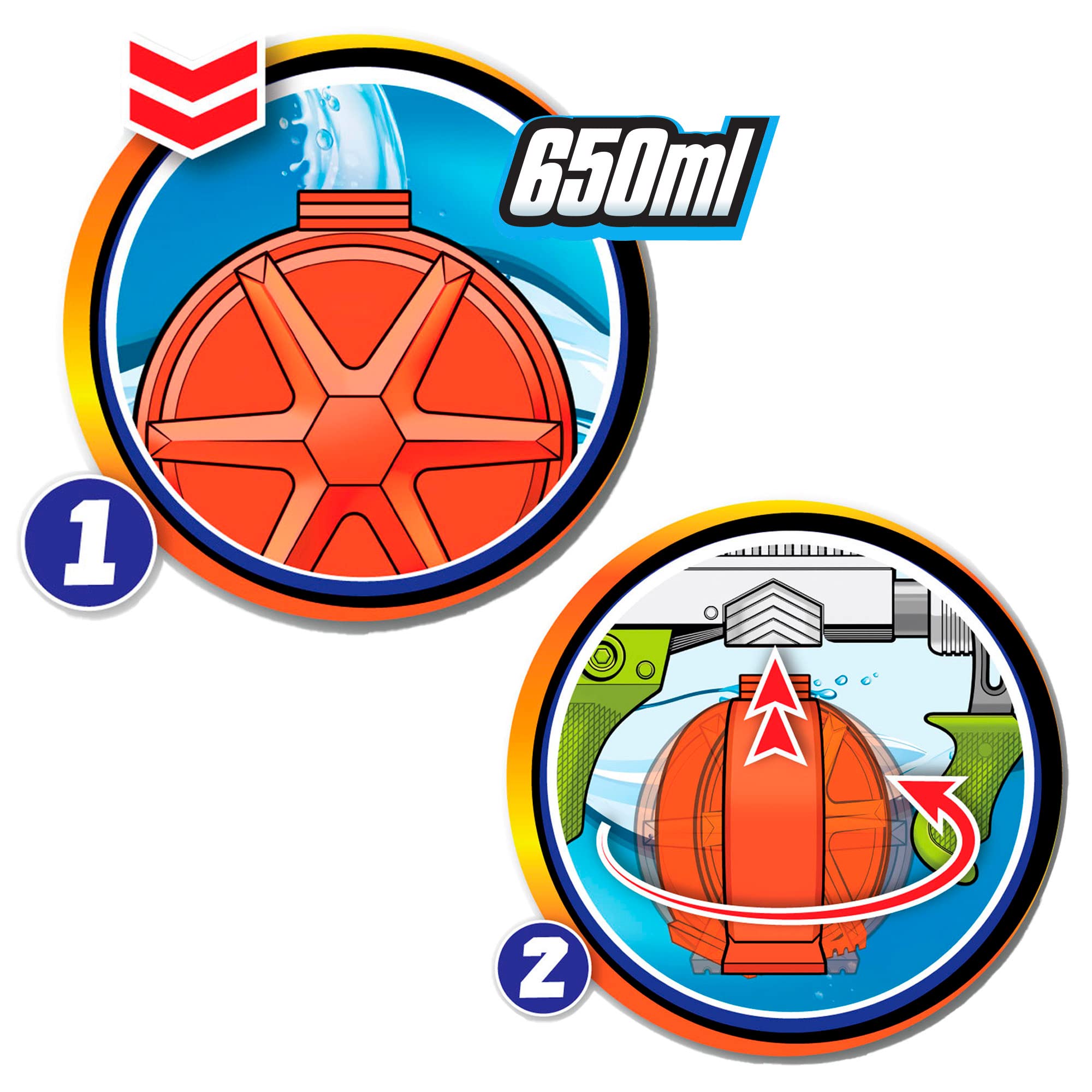 COLORBABY 47007 Wave Thrower pistolet na wodę z wyjmowanym zbiornikiem, zabawki dla dzieci, łatwy do napełniania, zasięg 9 metrów, ręczne pompowanie, zbiornik 650 ml, zestawy wodne