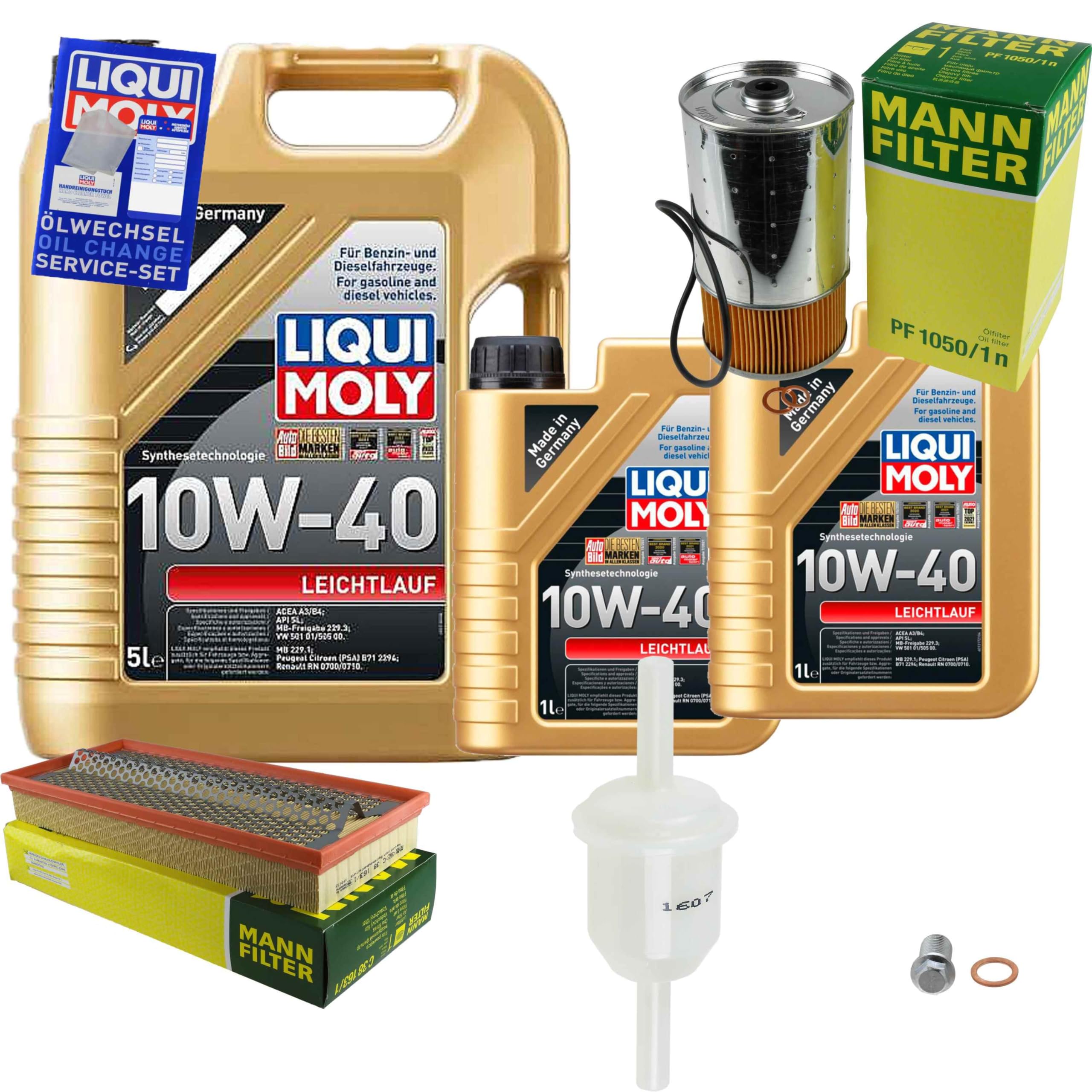 Set di filtri con olio motore 10W-40 scorrevole, filtro olio, filtro aria, filtro carburante, vite di chiusura