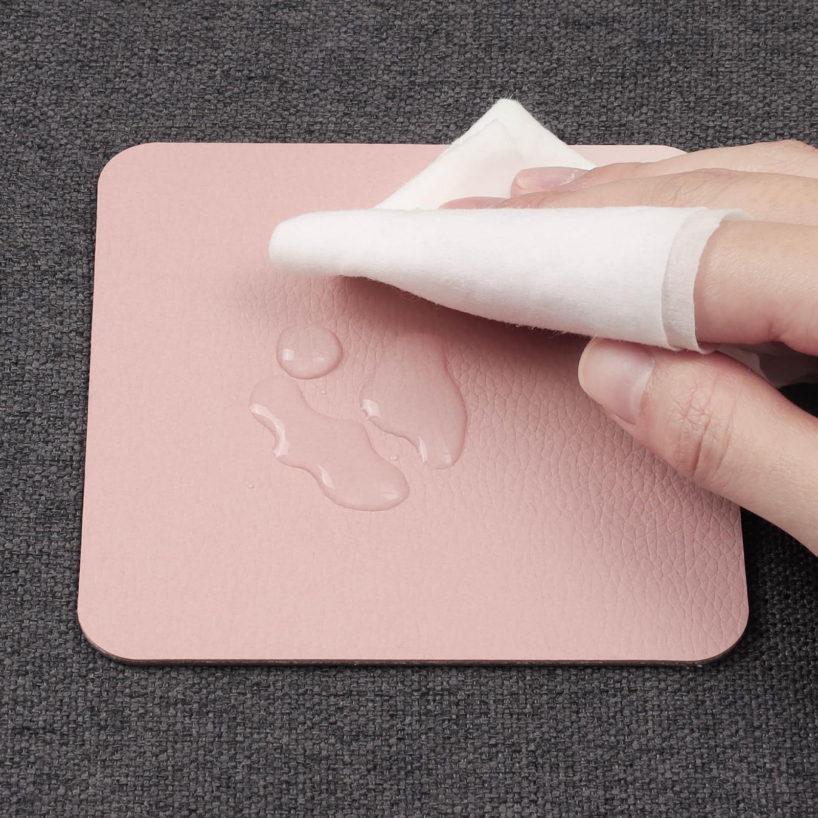 Chitomars Lot De 12 Dessous De Verre Double Face En Similicuir Avec Support, Protection De Table Basse, Dessous De Verre Antidérapants Et Lavables (gris