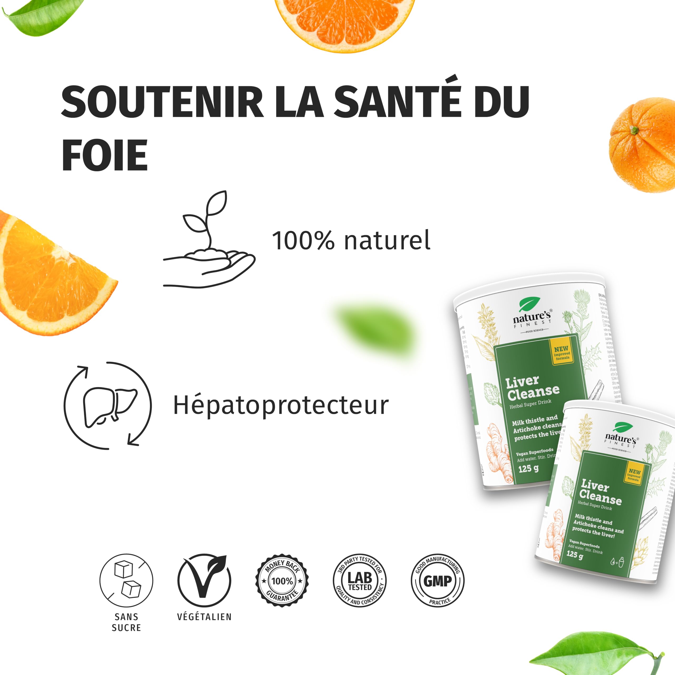 Nature’s Finest by Nutrisslim Detox Foie 125 g - Détox Puissant et Rapide, Chardon Marie Bio et Artichaut Extrait, Drainant Nettoyer Formula