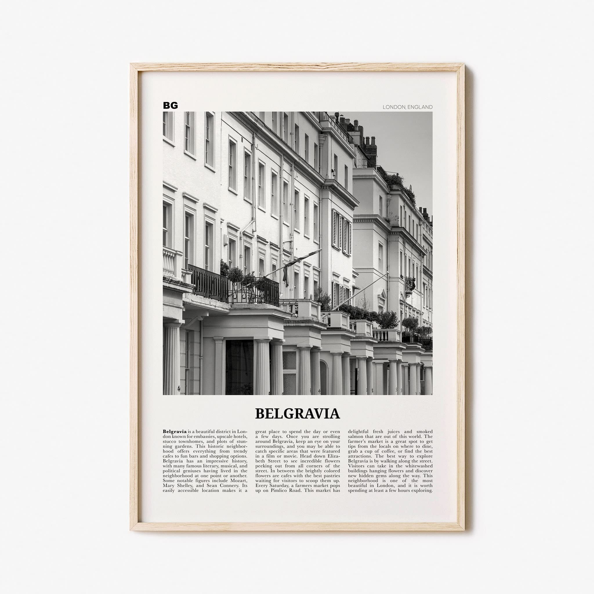 Belgravia Print Black and White, Belgravia Wall Art, Belgravia Poster, Belgravia Photo, Belgravia Wall Décor, Belgravia Map, London, England