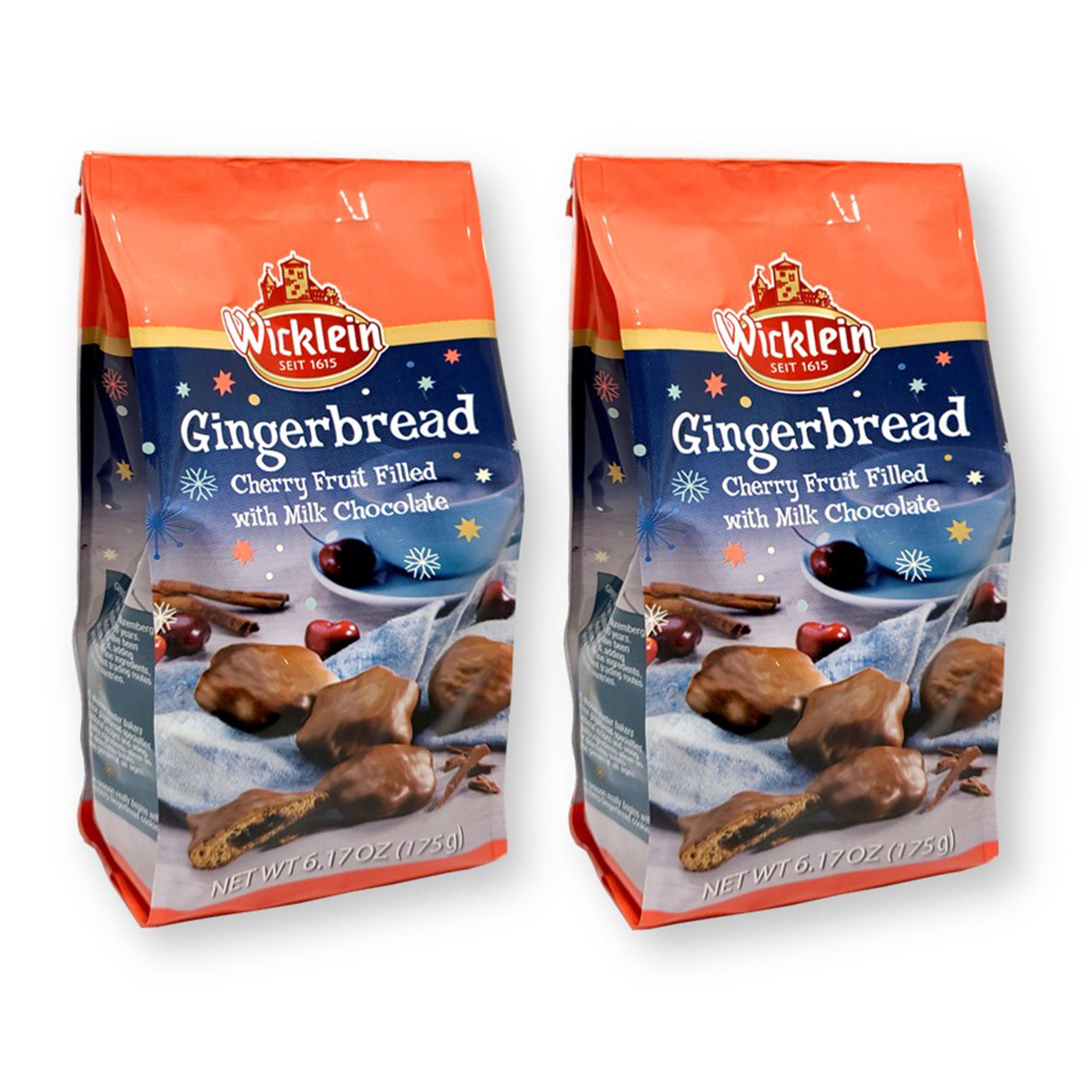 Gingerbread Cherry Fruit Filled with Milk Chocolate 6.17 Oz. (175 g) (Pack of 2)