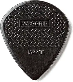 Dunlop 471P3S Max-Grip® Jazz III, preto'Stiffo', pacote com 6 jogadores