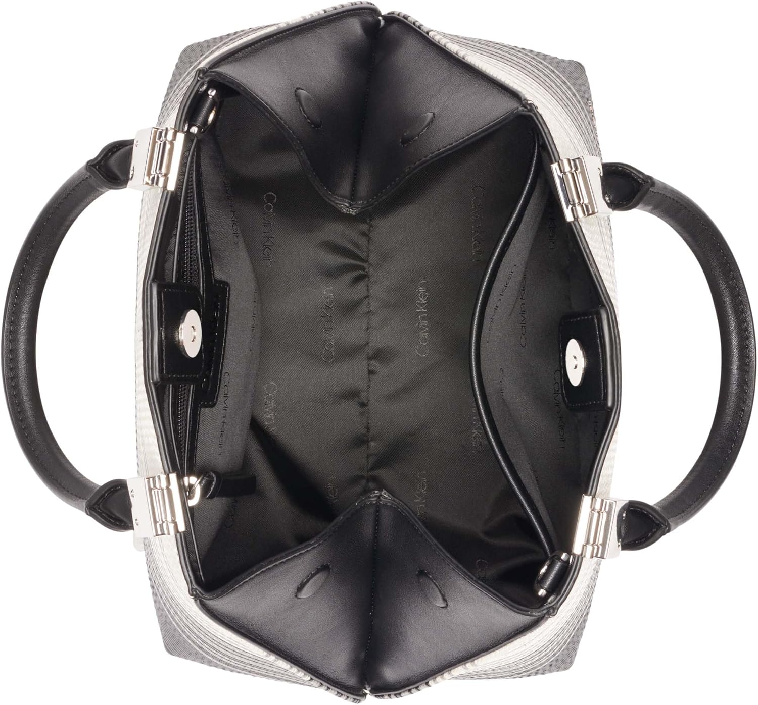 Calvin Klein womens Granite Geometric Satchel – 2 in 1, Vegan Leather, 2 Pockets - Image 4