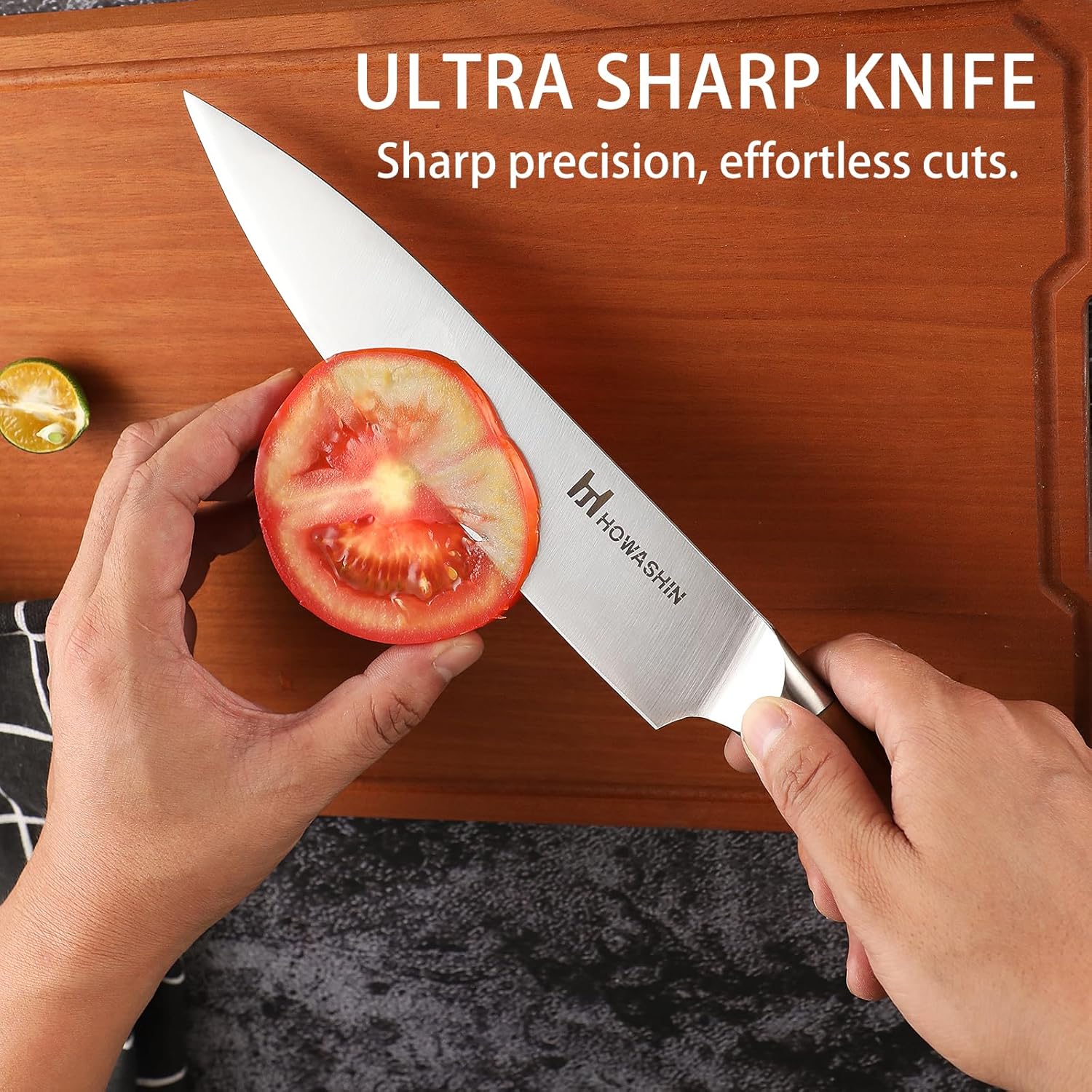 Kitchen Knife Set, 3-Piece Chef Knife Set, Ultra Sharp Japanese Knives Set with Ergonomic Olive Wood Handle, High Carbon Stainless Steel Professional Kitchen Knives, Gift Box for Home or Restaurant - Image 6