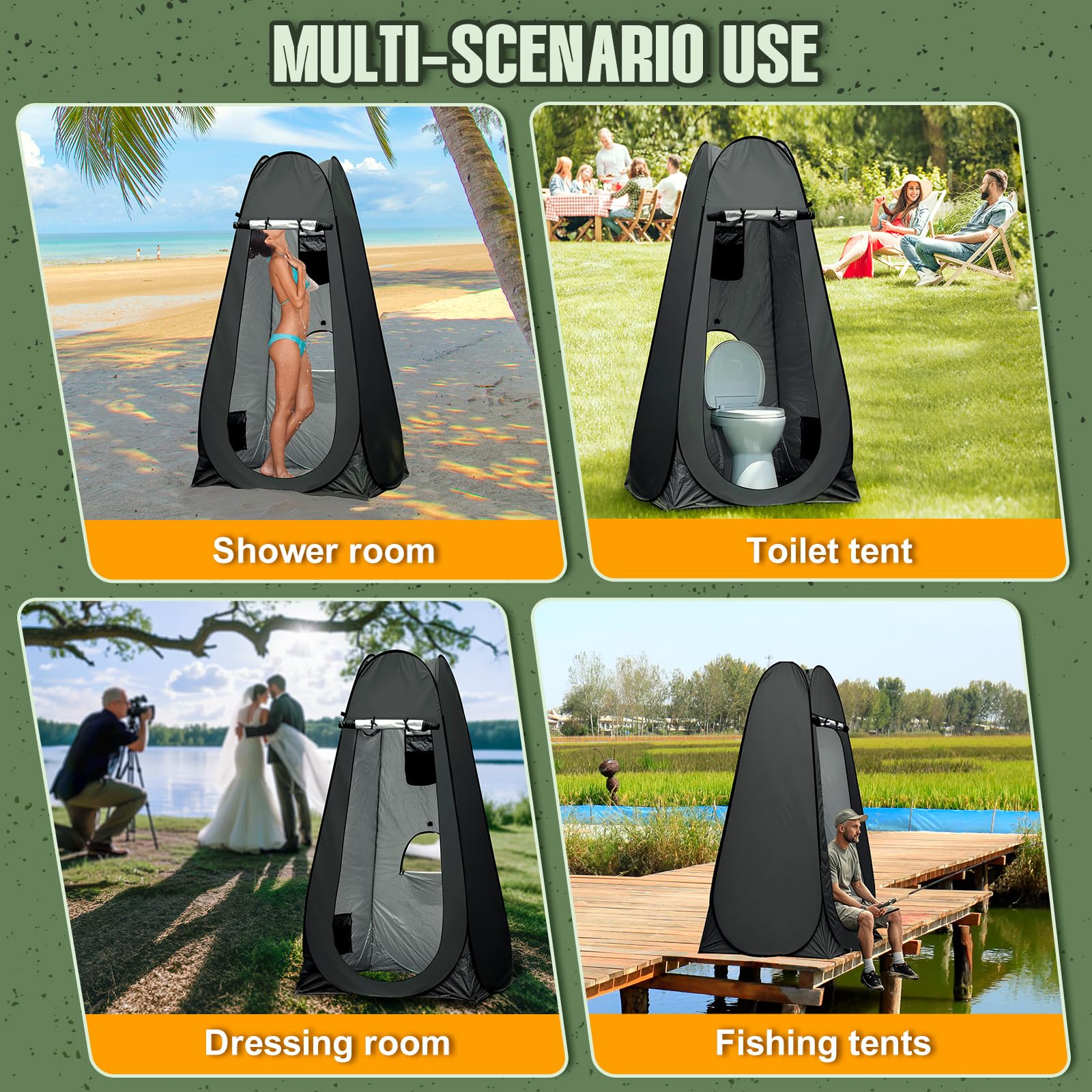 Charmofun Namiot prysznicowy pop-up (Czarny)