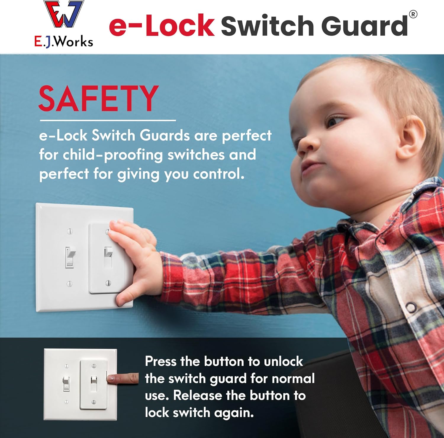 Switch Guard with Slider & Easy ON/OFF Push Button Activation | Attractive, Functional, and Versatile Design | Perfect for Child Proofing Switches | Residential Use | 4 Pack | Toggle Style | Ivory