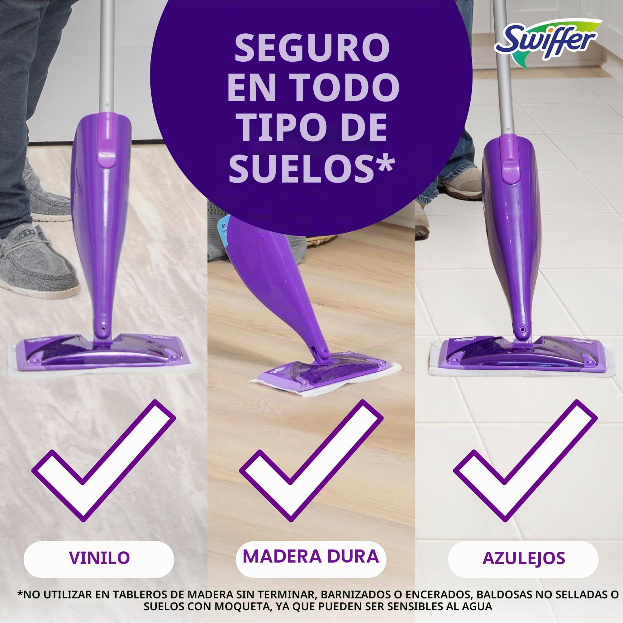 Swiffer WetJet - Kit de iniciación de Limpiador de mopa en Aerosol para Madera Dura y Pisos, Incluye: 1 mopa eléctrica, 10 Almohadillas, solución de Limpieza, baterías