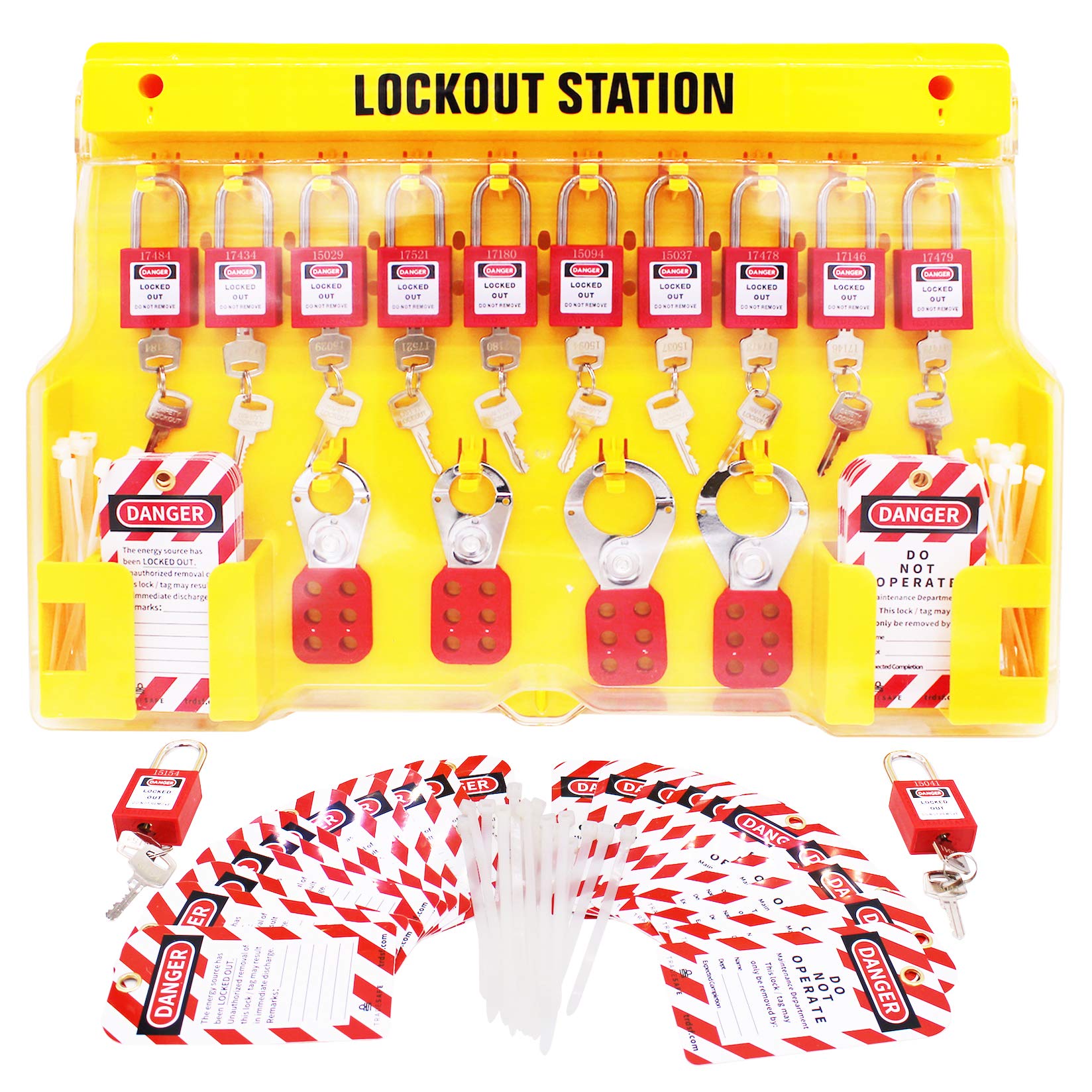 Buy TRADESAFE Lockout Tagout Station with Loto Devices 14 Pack Safety
