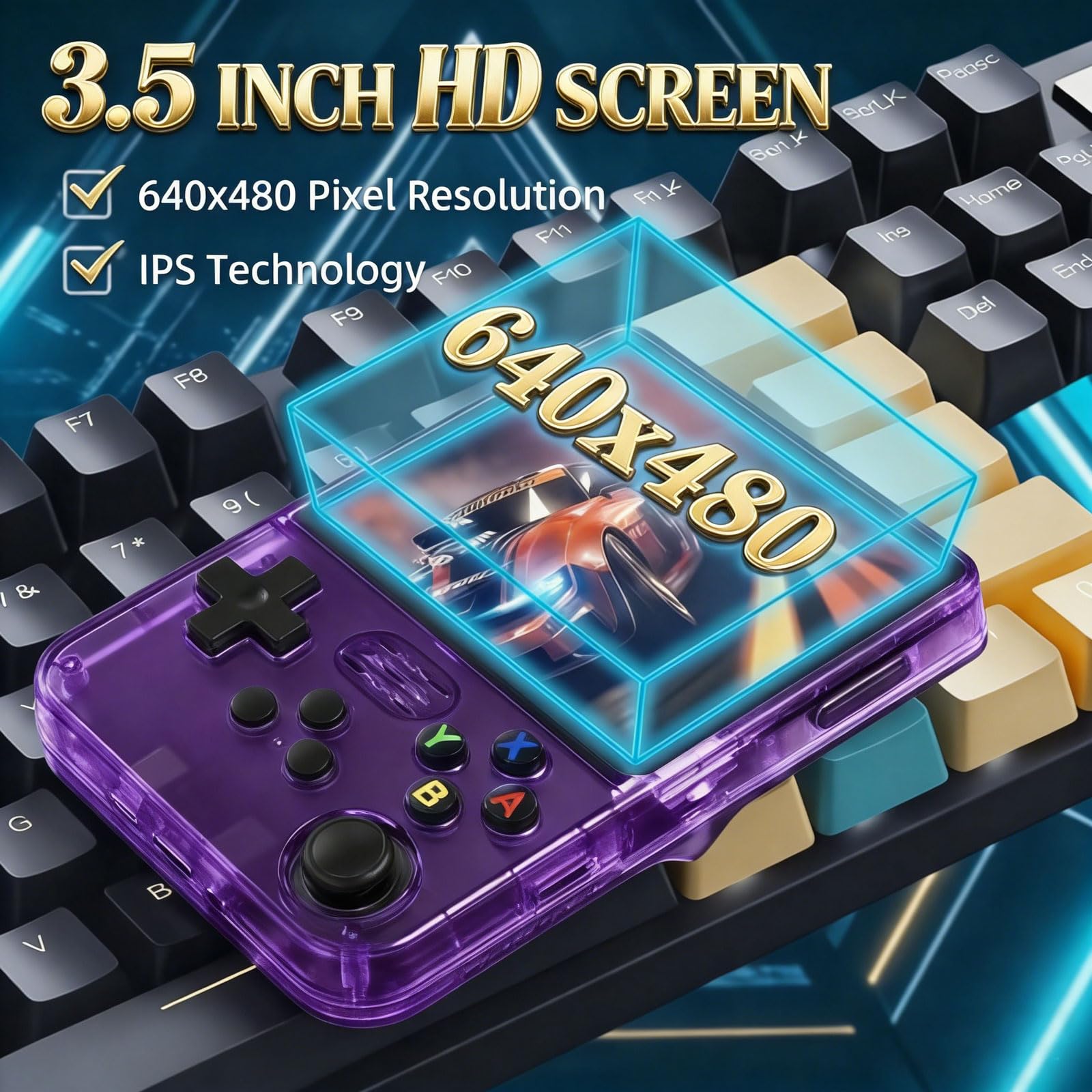 Console di gioco retrò portatile, supporta oltre 21500 videogiochi classici, rivivere i giorni dell'infanzia, mini console portatile per ragazzi e adulti (viola)