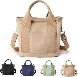 Small Canvas Tote Bag,Mini Stylish Satchel Bag,Fashion Tote Handbag Hobo Bag Shoulder Bag Crossbody Bags for Women