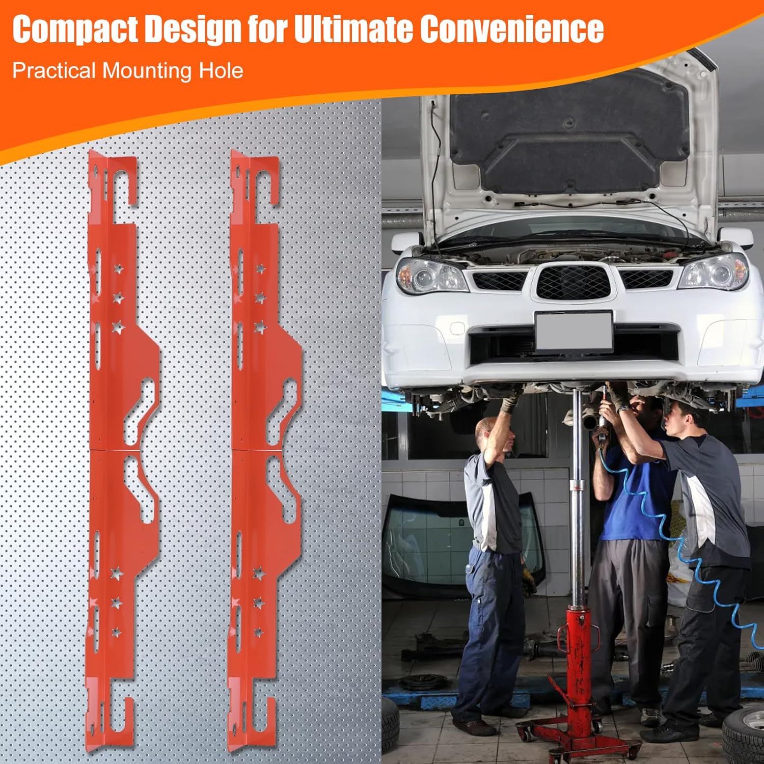 Toe Alignment Tool Plates, Wheel Alignment Tool, Alignment Tools Automotive, Provides Accurate Wheel, Camber Gauges Made from Strong Stainless Steel with Unique Groove Design (Orange)