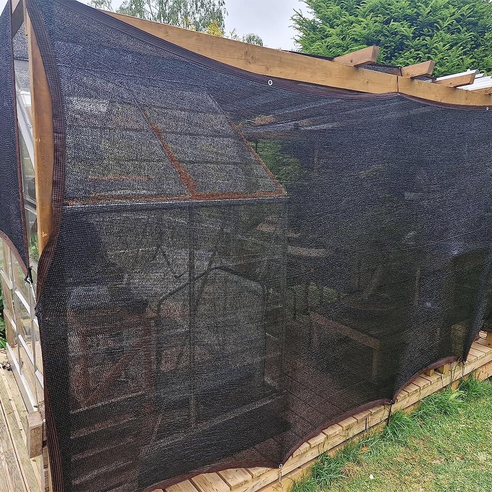 Red de sombreo, 60% ProteccióN Rayos UV, Malla Sombreadora al Aire Libre, Anti Âge Y Cortavientos Tela de Sombra De Privacidad, para Balcón, Terrazas, Pérgola, Camping, Césped(Black,6x10.0m)