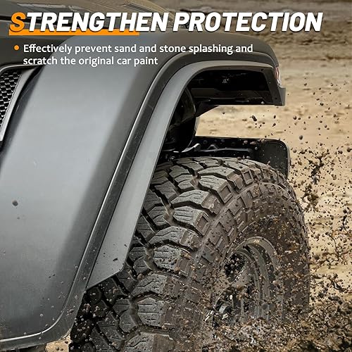 Miniatura 11 de Protector de extensión de guardabarros delantero y trasero para Jeep Gladiator Sport y Willys 4 piezas