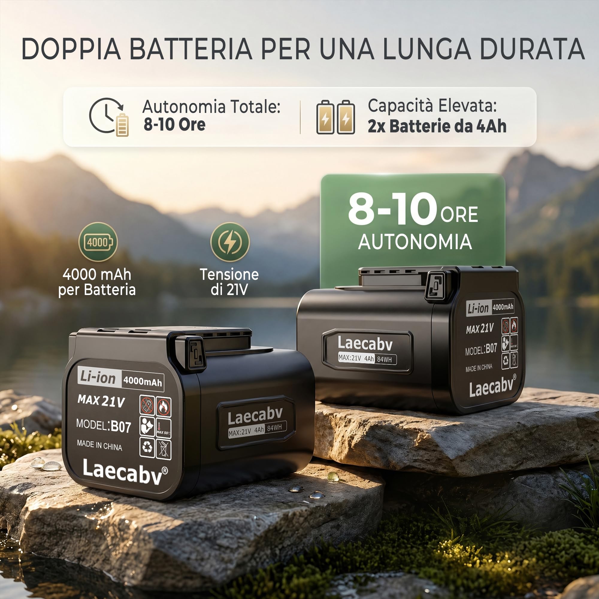 Laecabv 40mm Forbici Potatura a Batteria, Professionali, LCD,2 Batterie di Litio da 4Ah, Taglio Progressivo, Forbici Potatura Elettriche da Cesoie Olivo Vigneto (LA40SGYBK)