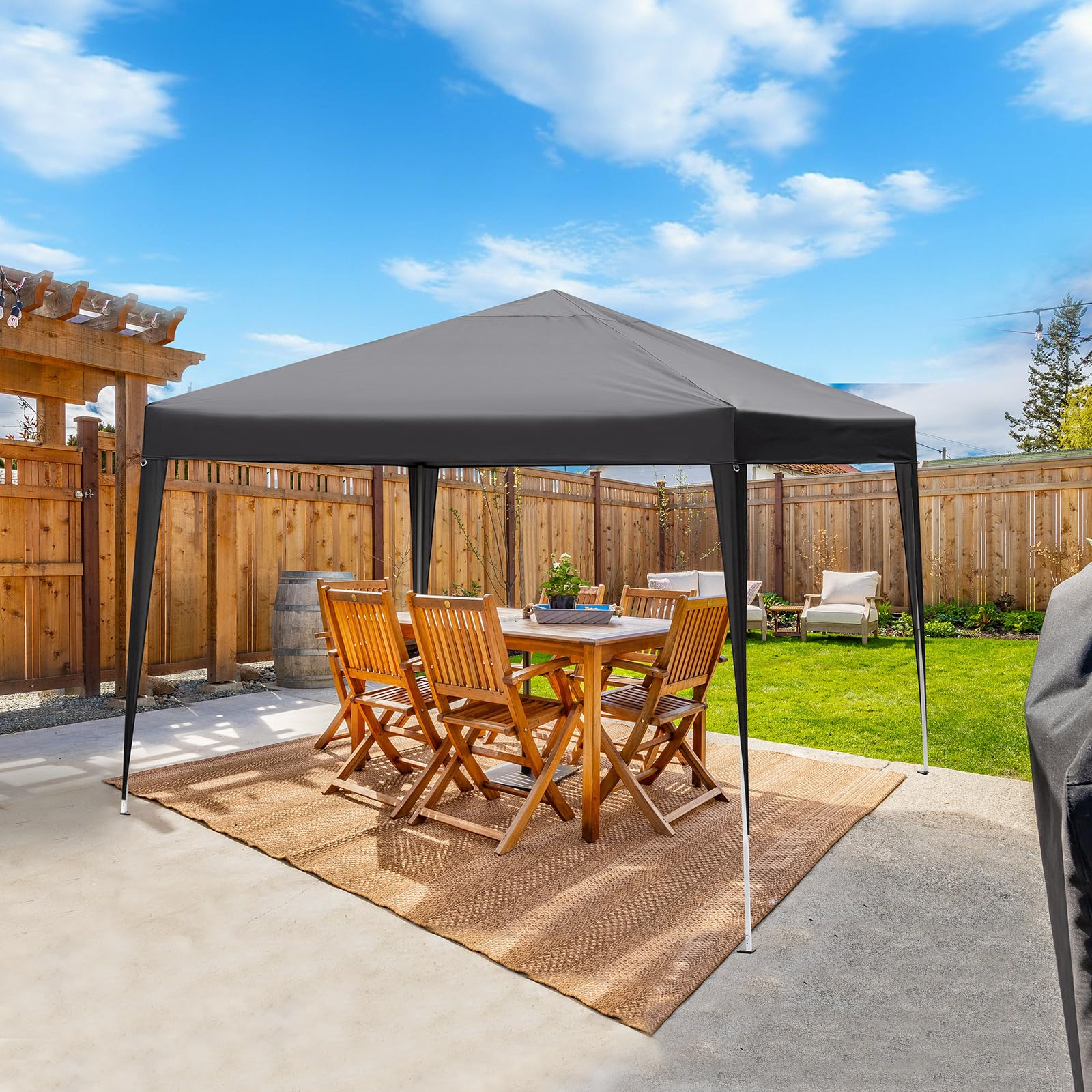 Bonnlo Pop Up Gazebo 3m x 3m, Instant Outdoor Event Shelter, Foldable Garden Gazebo Canopy, Waterproof Party Tent (Grey)