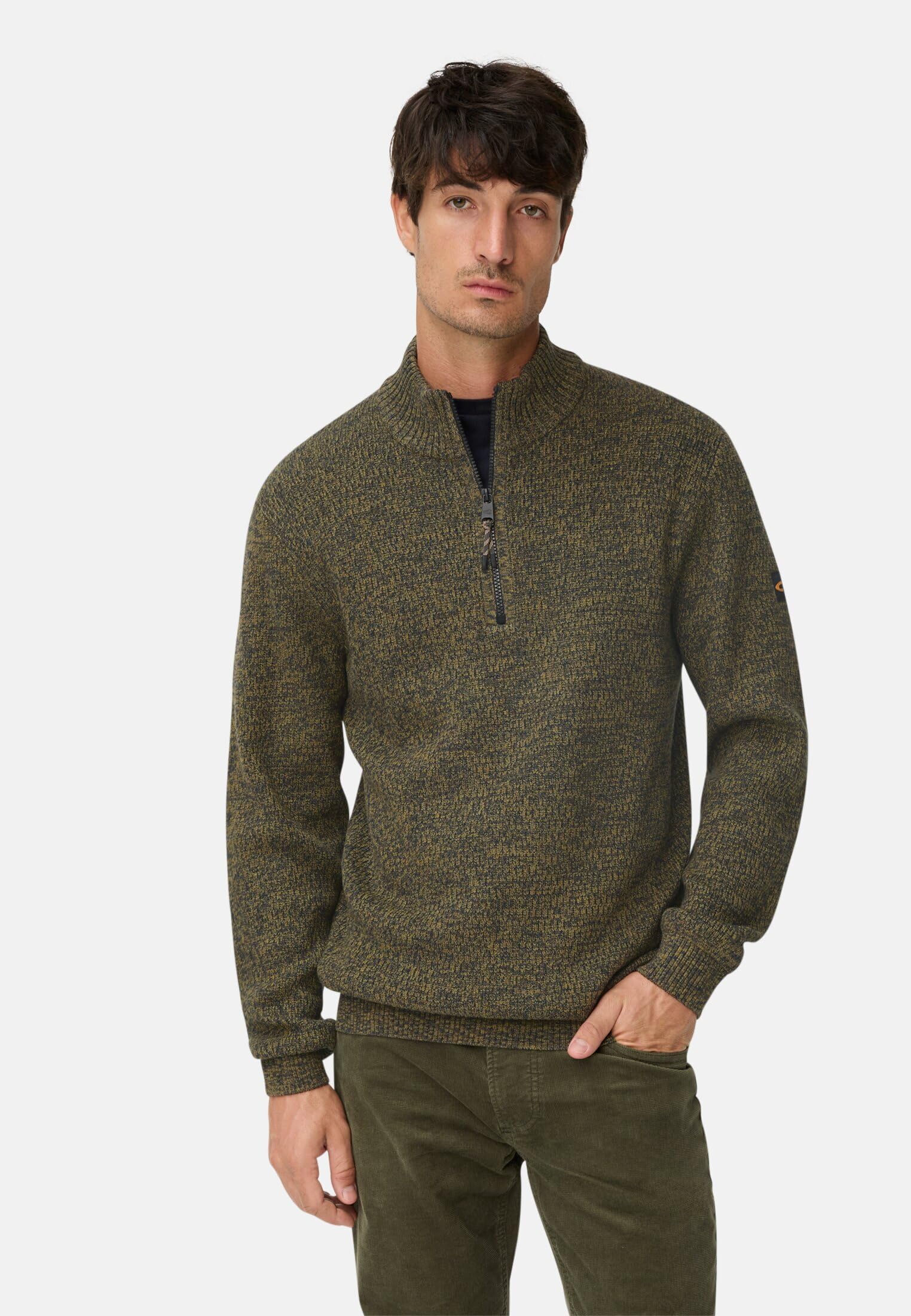 camel active 409530-6k06 sweter, zielony leśny, rozmiar L męski, Zielony las, L