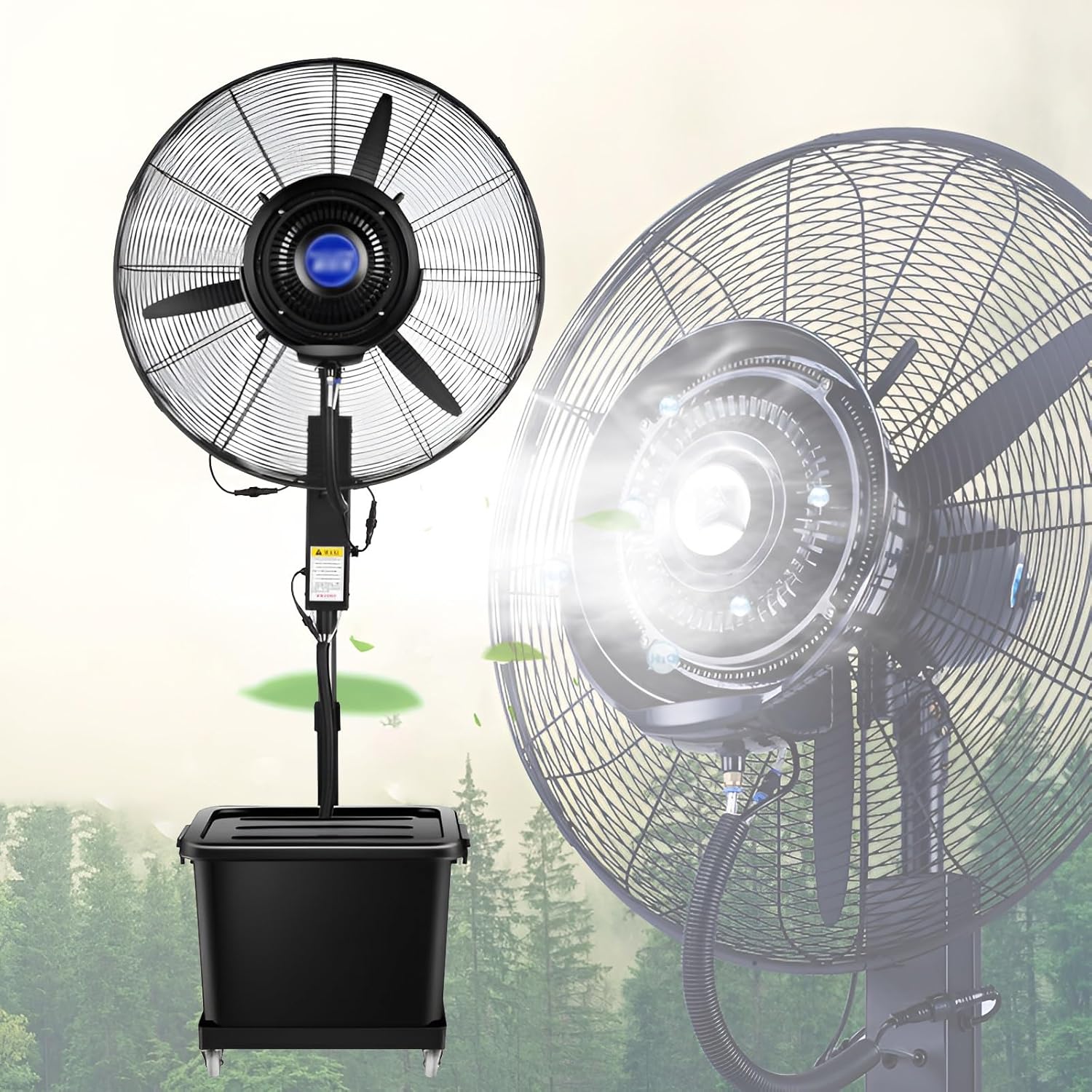 Industrial Misting Fan with Large Water Tank and Wide Oscillation for Effective Cooling in Outdoor and Workspace Areas(650Mm/)