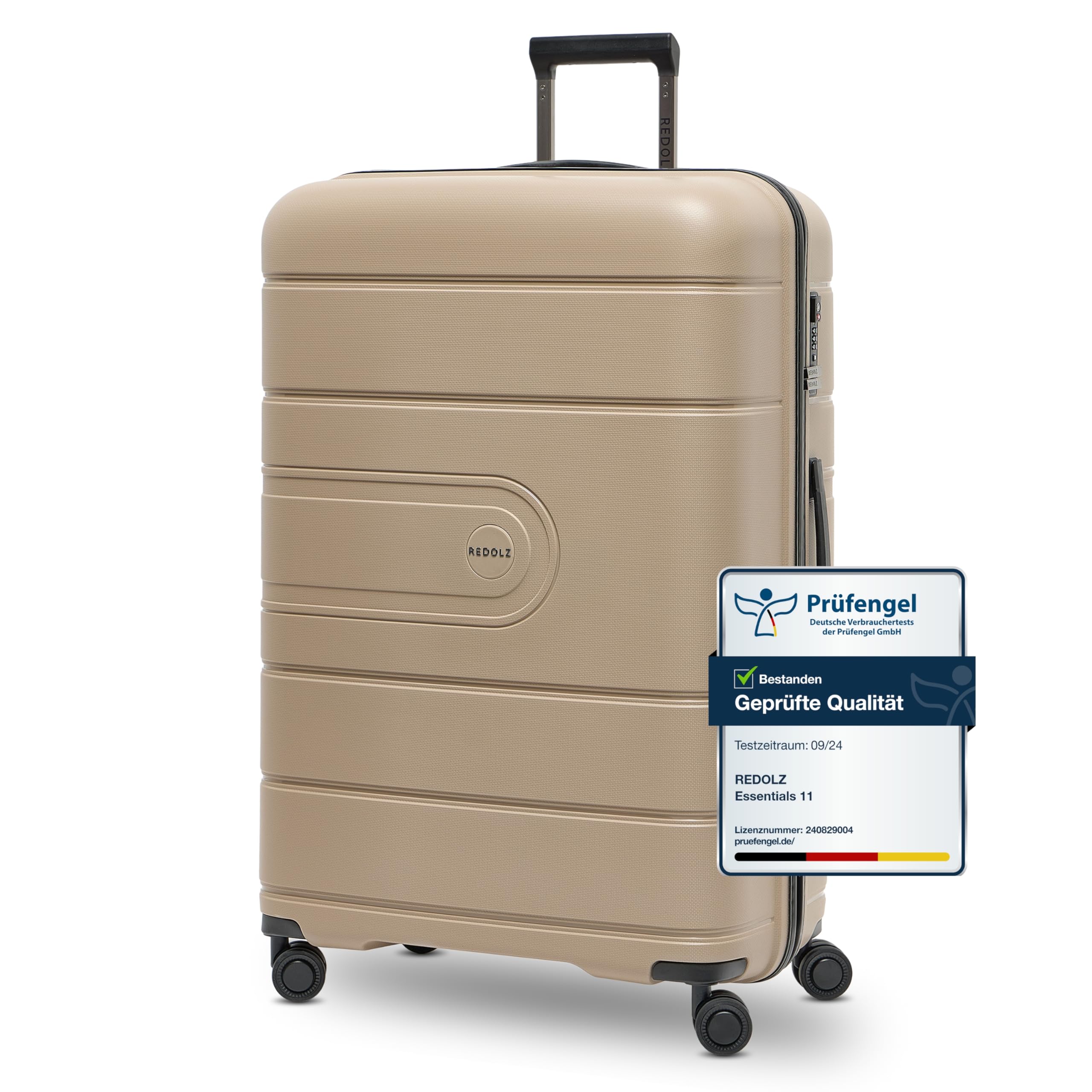 REDOLZ Hartschalen Check-in Koffer | Großer XL Trolley 52 x 31 x 76 cm aus hochwertigem, leichtem Polypropylen | 4 Doppelrollen & TSA (Essentials 11)
