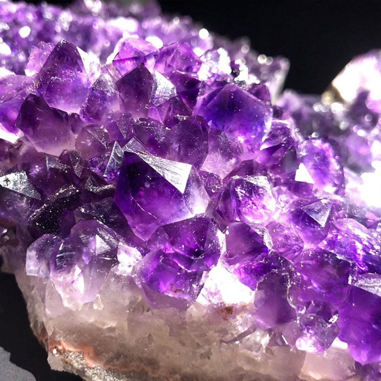 Cristal de roca amatista - Racimos de amatista natural en bruto de geoda de cuarzo de Uruguay - Cueva de geoda de amatista Natural piedras de cristal curativas para decoración del hogar,3.3lbs