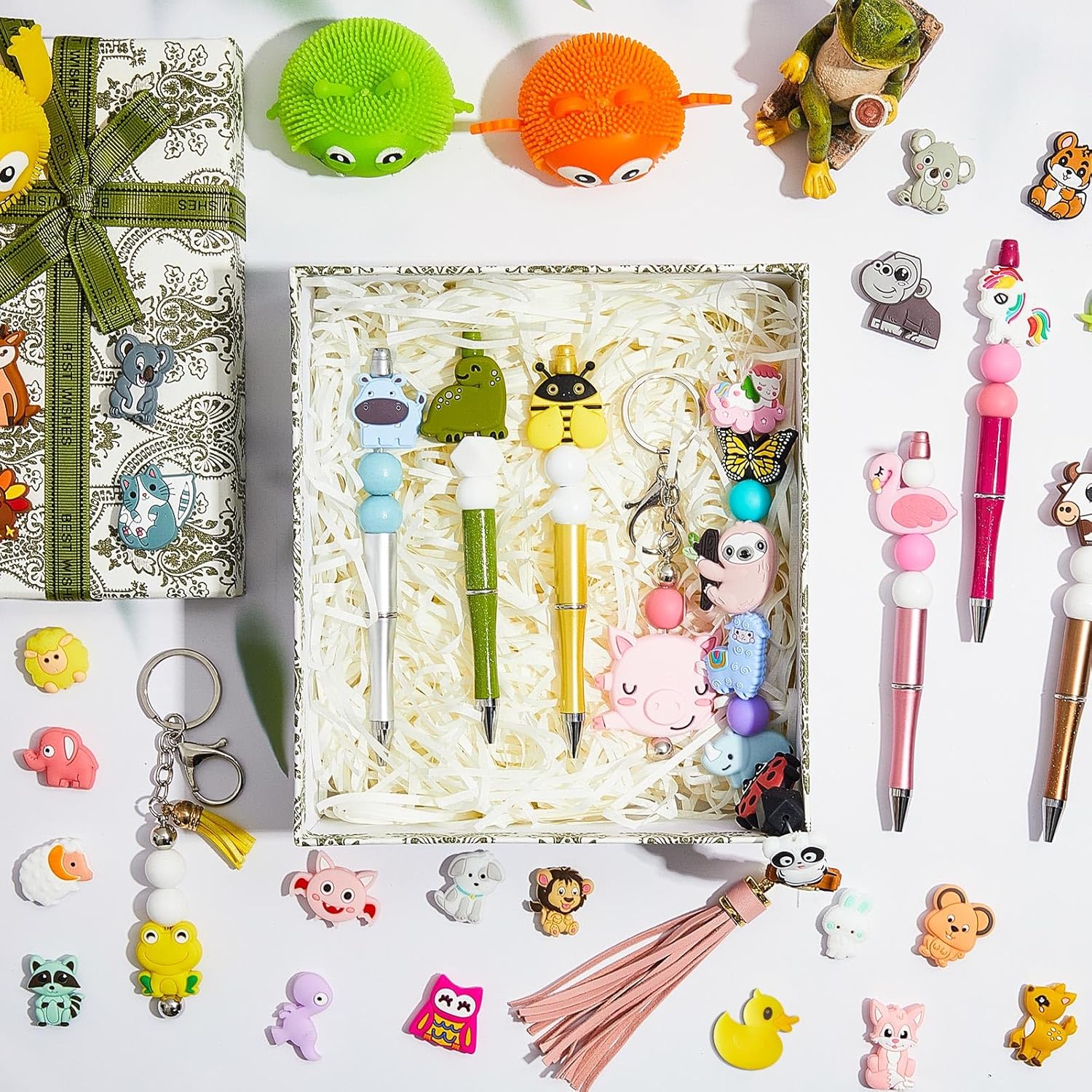 40 Pcs Silicone Focal Beads for Pens Animal Silicone Beads Bulk for Keychain Making DIY Gift Necklace Bracelet Jewelry(Animal) - Image 4