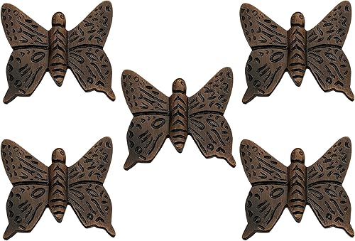 Miniatura 2 de Adonai Hardware "Naioth - Pomo decorativo de latón con mariposa para armario (se suministra como 5 piezas por paquete), bronce aceitado