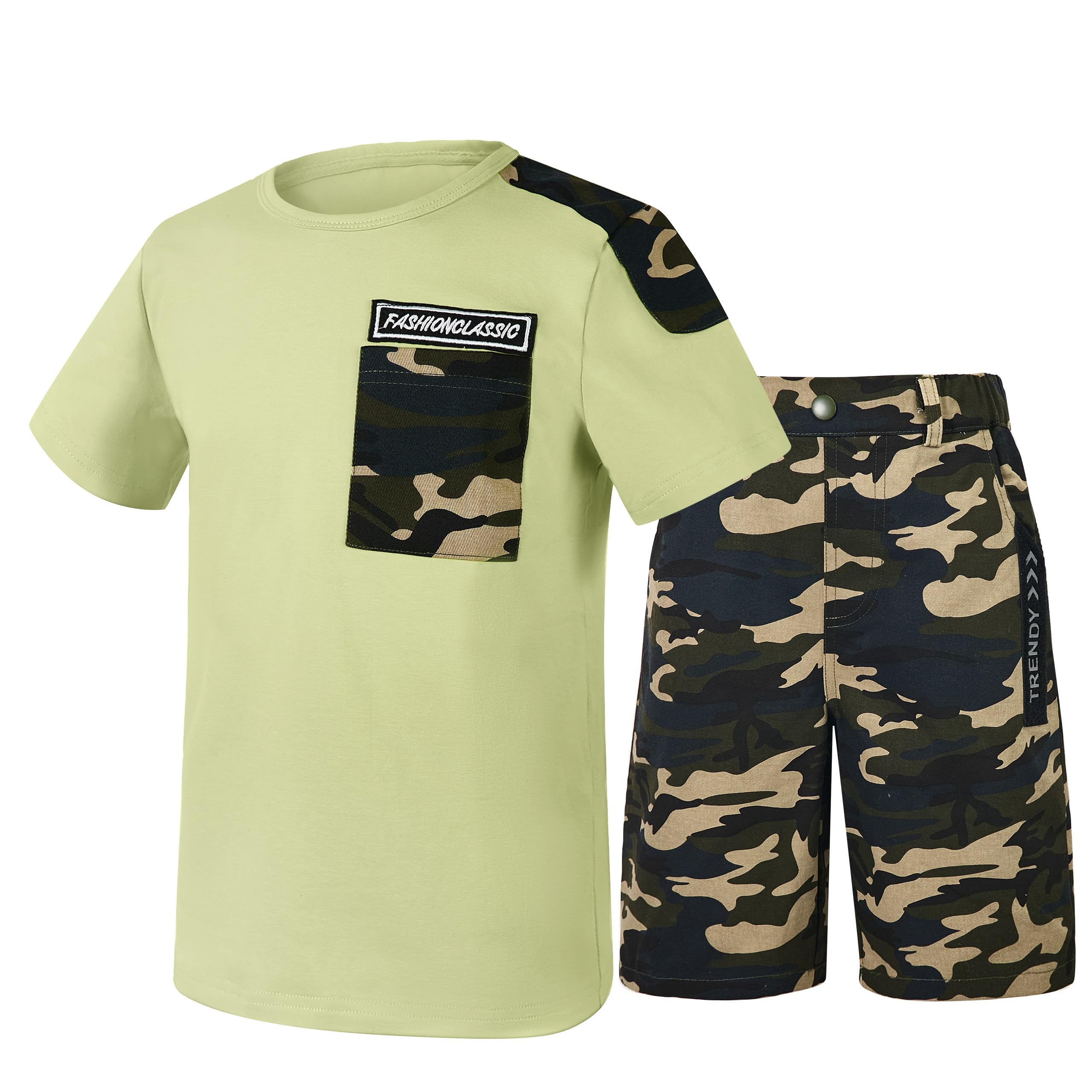 LOLANTA Boy Summer Outfit Casual Clothes 2Pcs Cotton T-shirt Shorts Set