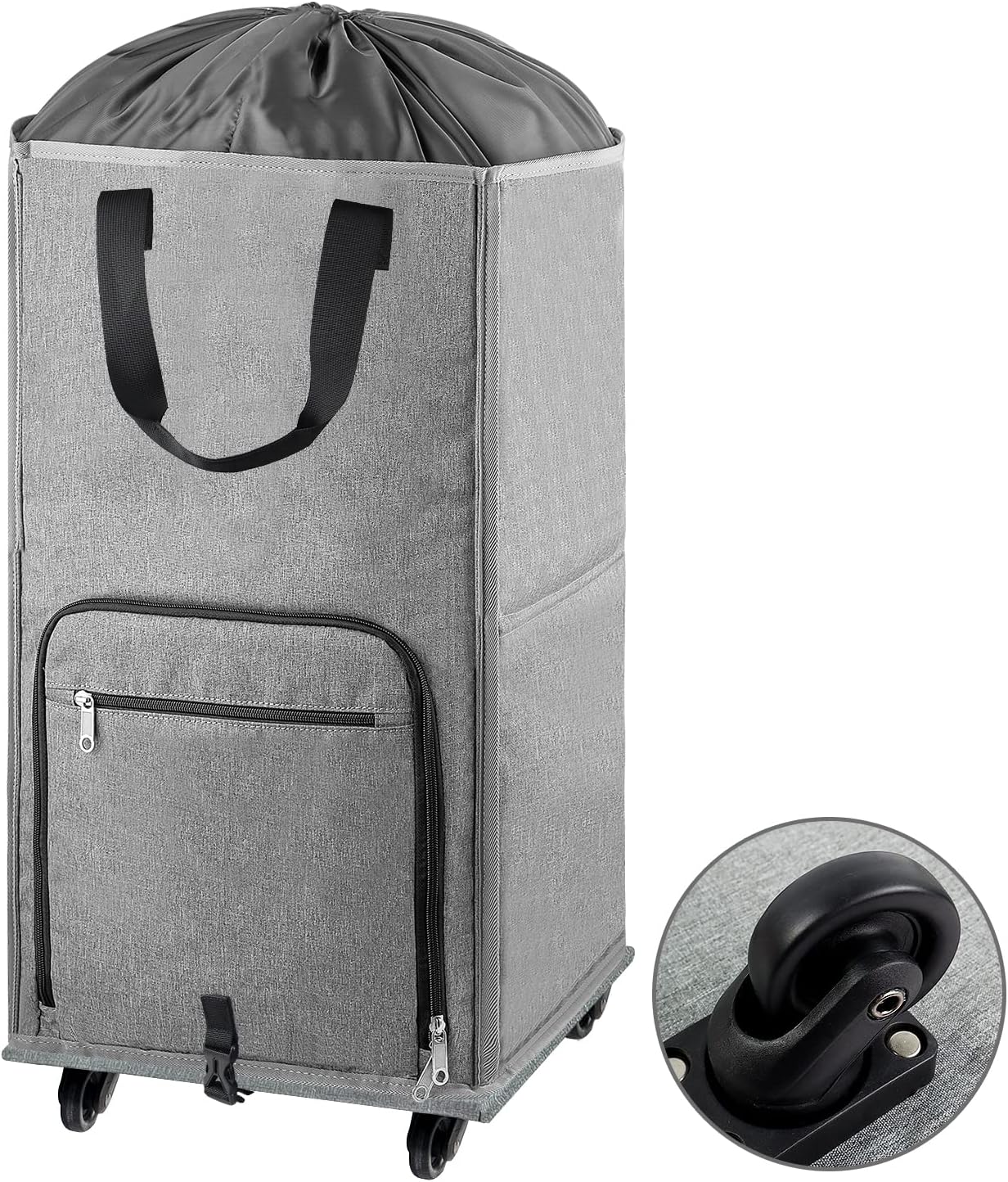 Laundry Hamper with Wheels, Bukere Large Rolling Laundry