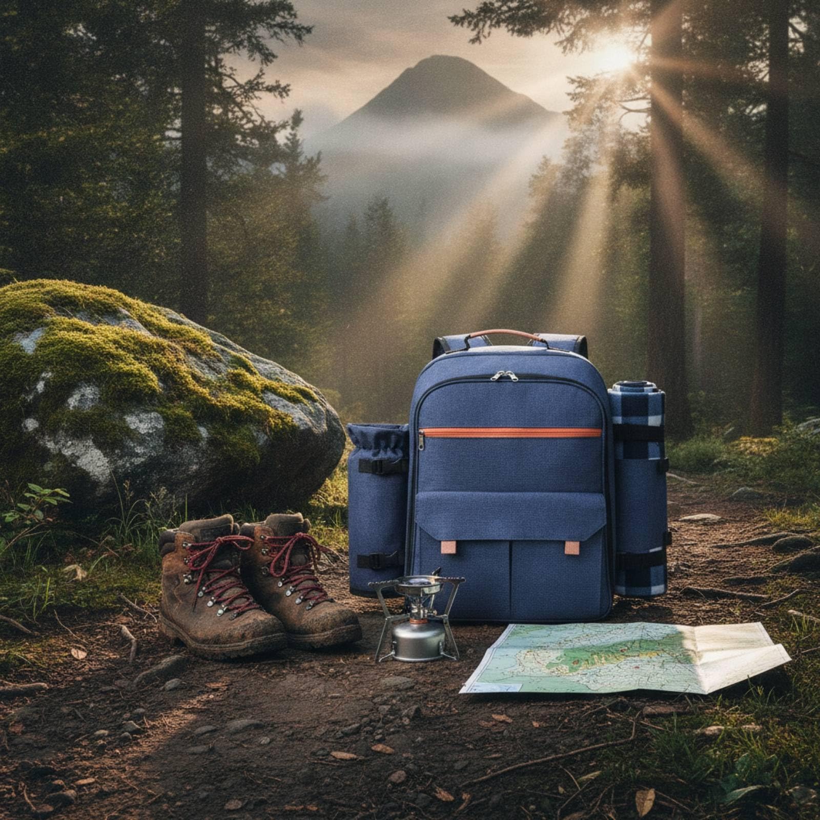 rockible Zaino Termico Isolante Borsa Frigo Picnic Contenitore Pranzo Struttura Rettangolare Stabile in Tessuto 300D Manico Superiore Tasche con Cerniera