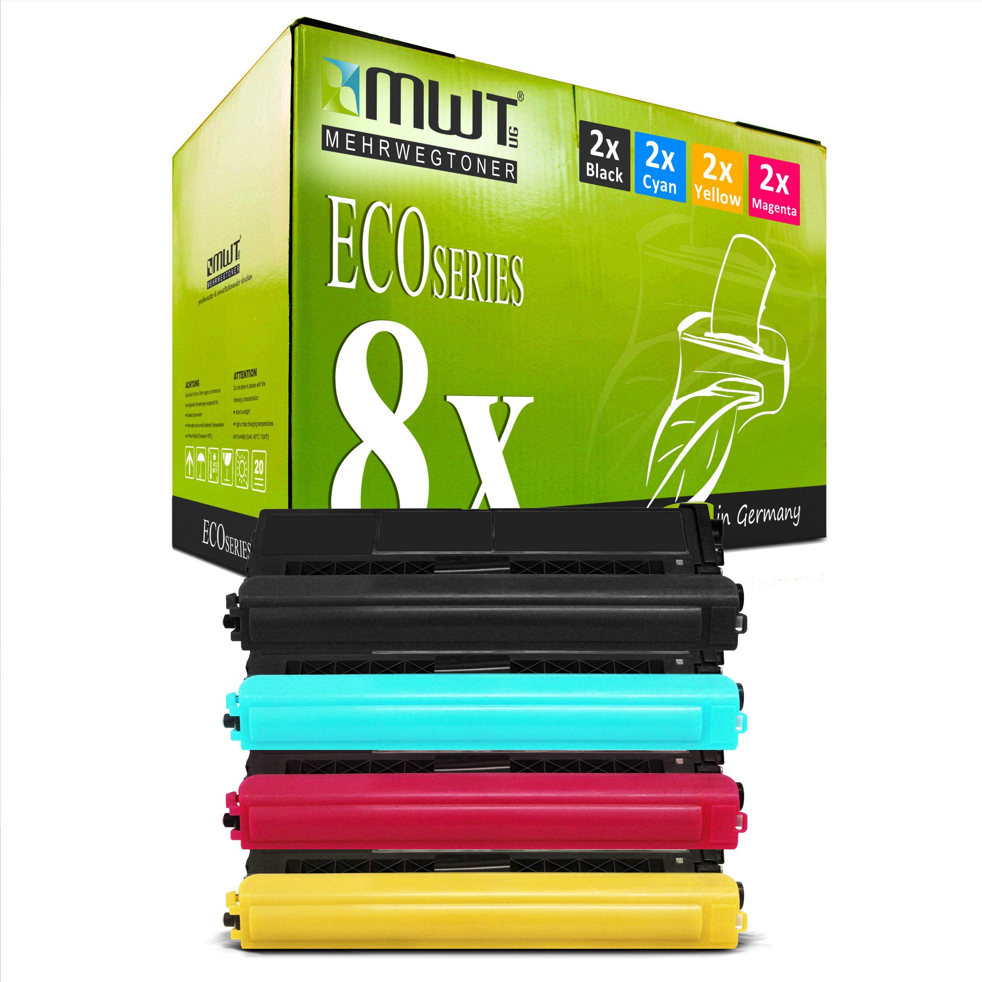 8x MWT Toner compatibile per Brother MFC-L 9570 wie TN-910 TN910 Set Nero Ciano Magenta Giallo