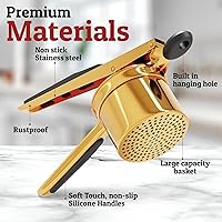 Vista 3 de PriorityChef - Prensa de papas grande de 15 onzas, de acero inoxidable resistente, herramienta de cocina, prensa y triturado para un puré de papas