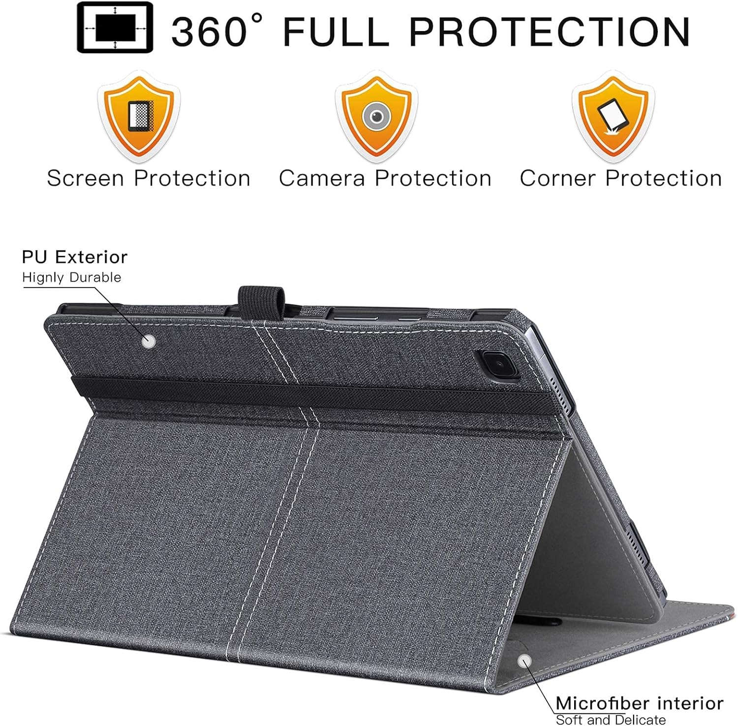 ZtotopCase Case for Samsung Galaxy Tab A7 10.4 2020, PU Leather Business Case with Auto Sleep/Wake,for Samsung Galaxy Tab A7 2020, Denim Black