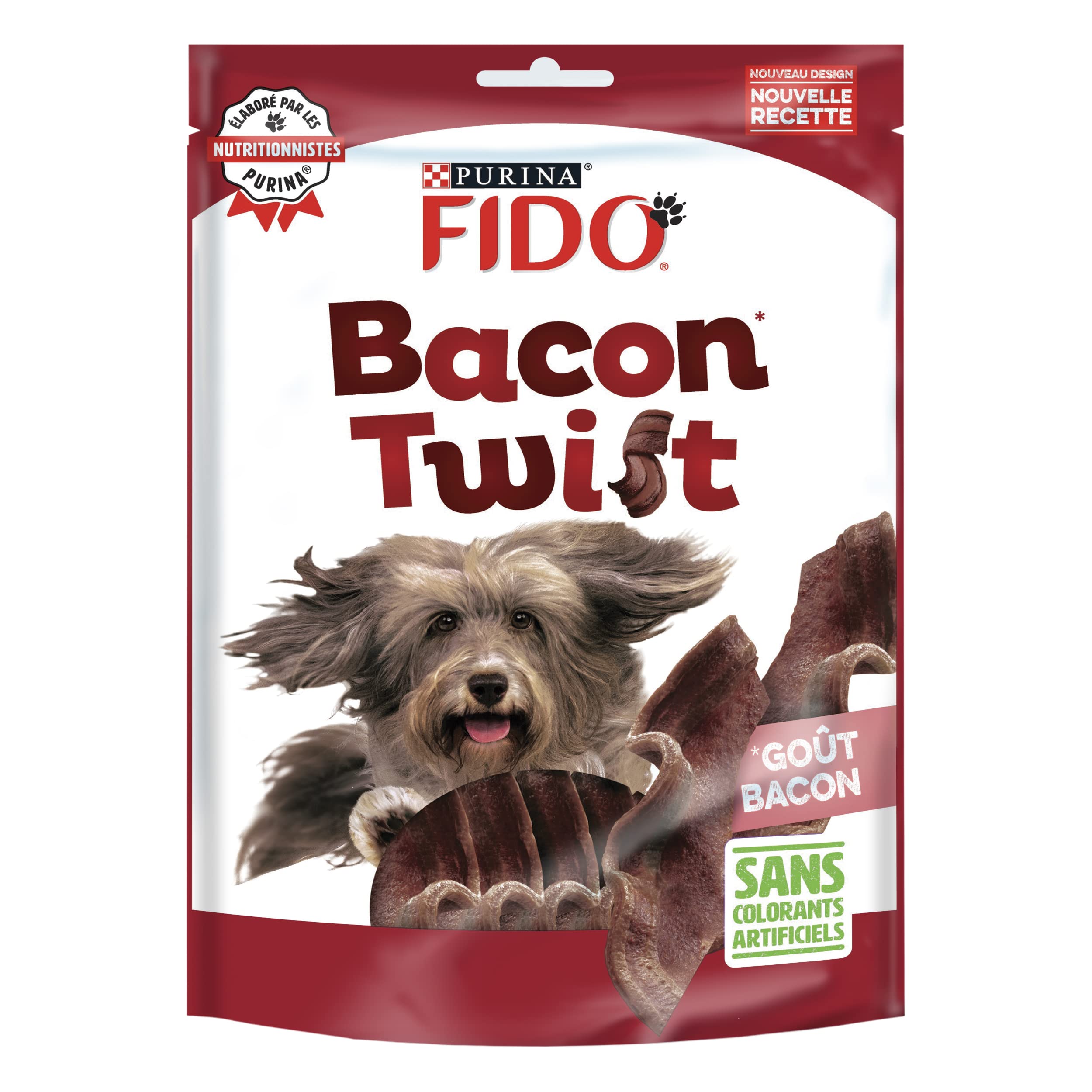 FIDO Bacon Twist - Friandises pour Chien Saveur Bacon - 6 x 120 g | Friandises Chien Saveur Bacon - Riches en protéines et vitamines B pour le poil brillant et l'énergie - Snack Chien