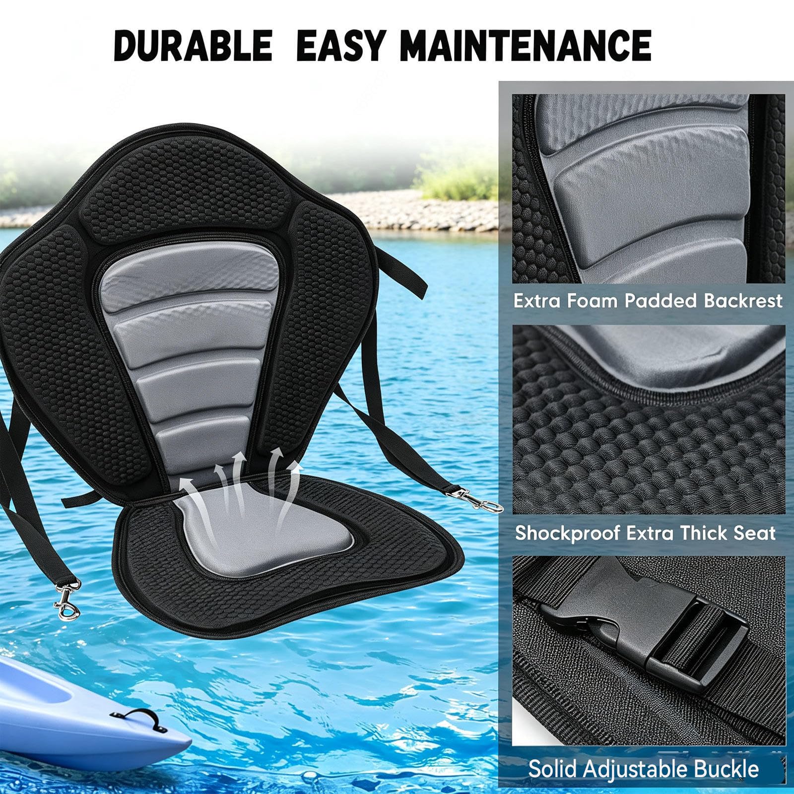 Asiento Kayak, Estabilidad Y Equilibrio Asiento Padel Surf, Fácil De Instalar Asiento para Kayaks Comodidad para Largas Travesías