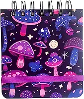 Sketchbook A6 para Desenho e Aquarela Pequeno Capa Dura - Cogumelos (Papel 300g para Aquarela Montval - 30 folhas)