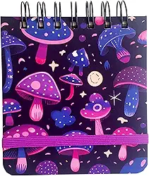 Sketchbook A6 para Desenho e Aquarela Pequeno Capa Dura - Cogumelos (Papel 300g para Aquarela Montval - 30 folhas)