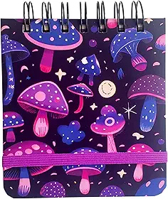 Sketchbook A6 para Desenho e Aquarela Pequeno Capa Dura - Cogumelos (Papel 300g para Aquarela Montval - 30 folhas)