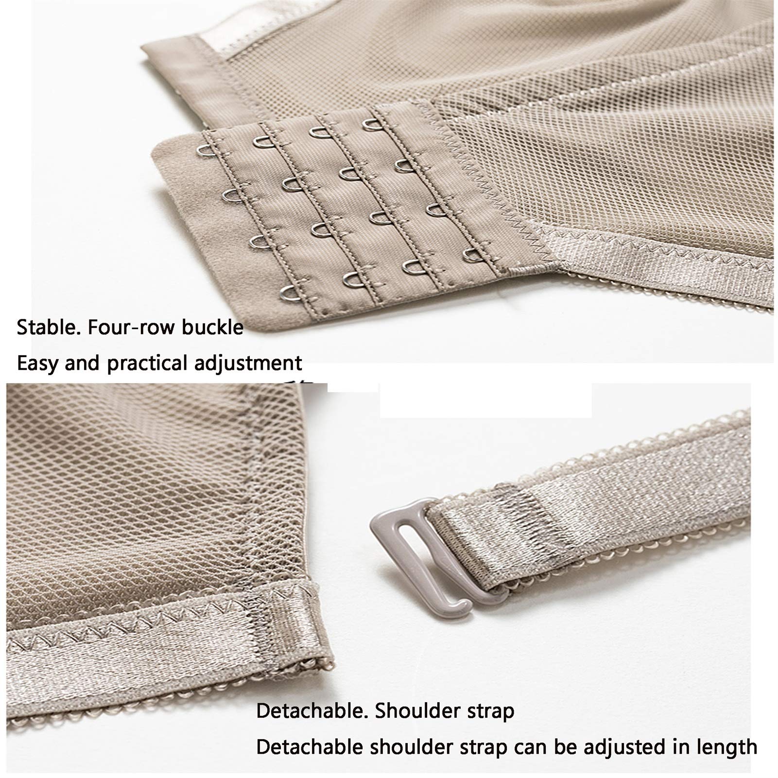 Bralette Bralette - Reggiseno imbottito senza fili, sexy per tutti i giorni, con reggiseno di base, comodo convertibile Air Bralette (colore marrone chiaro, misura: 95F)
