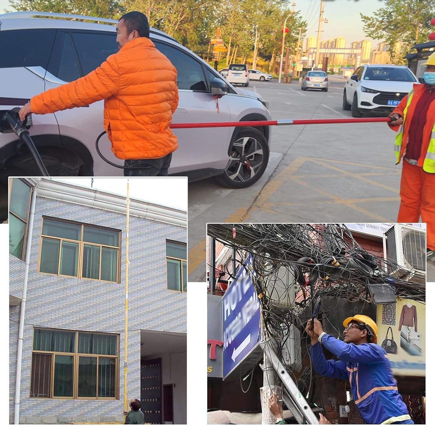 Portable High Voltage Insulated Rescue Hook, 1 1/4" Dia Safety Pole with Anti-Electrocution Features, Essential Emergency Equipment for Electrical Failures, Durable and Reliable Hook