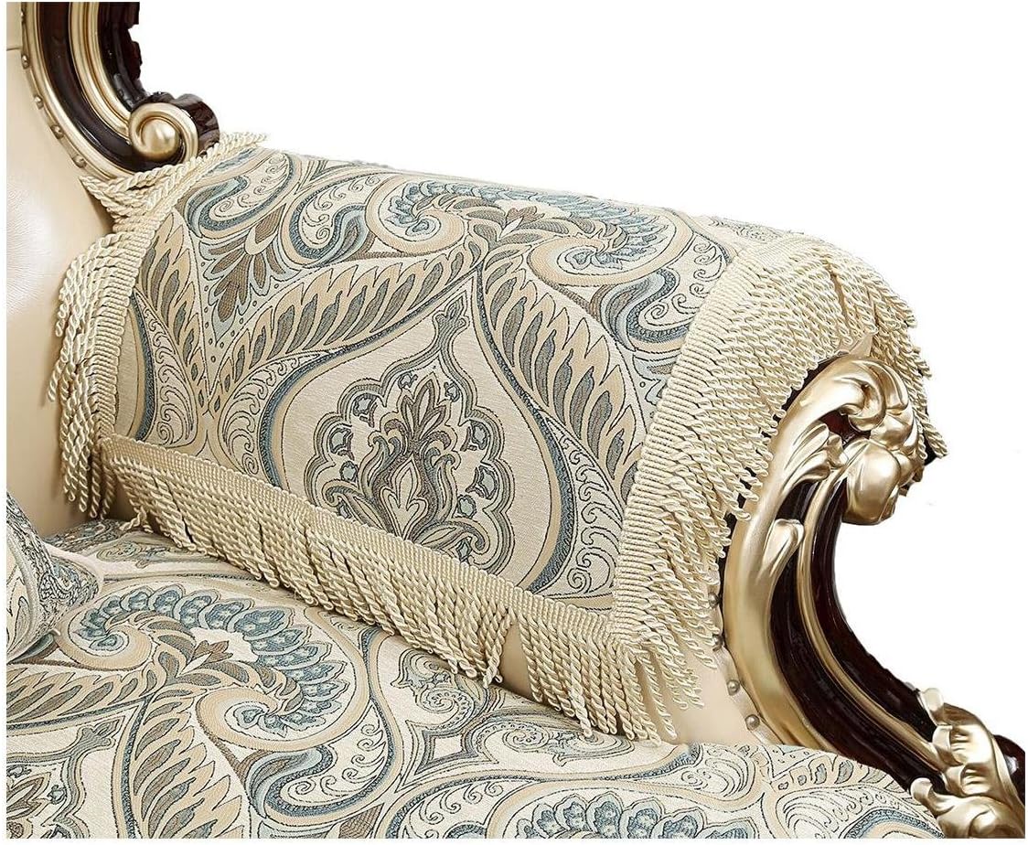 Sideli Luxury Chenille European Sofa Arm Protector Nonslip Jacquard Armrest Cover for Chair Couch Sofa Anti-Slip Furniture Protectors Set of 2(FSD-Green, 20 x24 Inches Sofa Armrest Cover-2 Pieces)